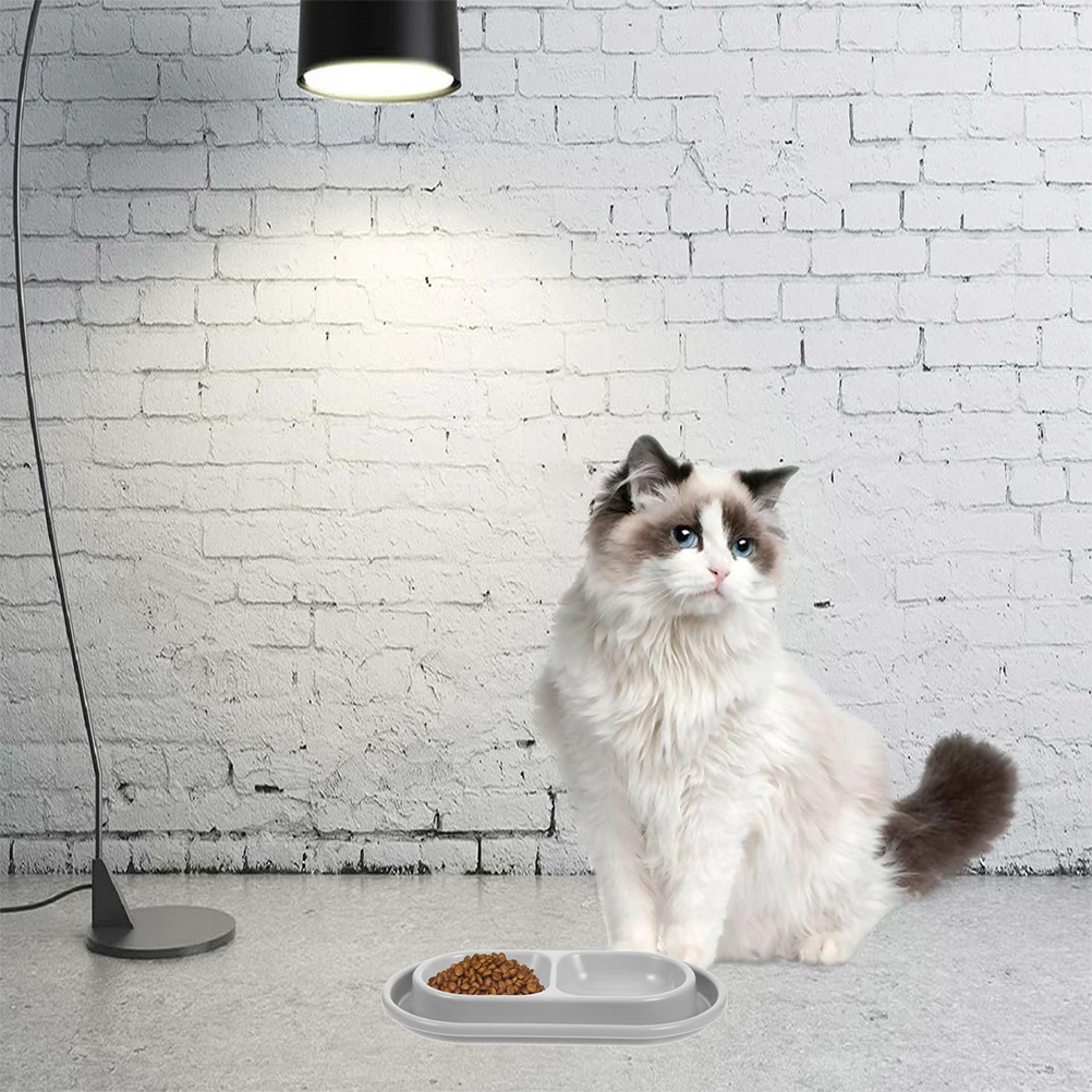 

Anti Ant Cat Bowl Double Pet Feeder Grey Outdoor Dog Water Bowls Kitten Food Station Plastic Medium Small Pets Use