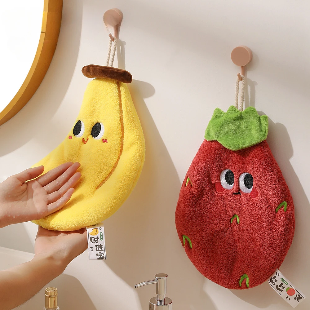 

Creative Hand Towel Fruit Absorbent Hanging Cloth Quickly Dry Hand Towel for Bathroom Hanging Towel Bathroom Kitchen Supplies