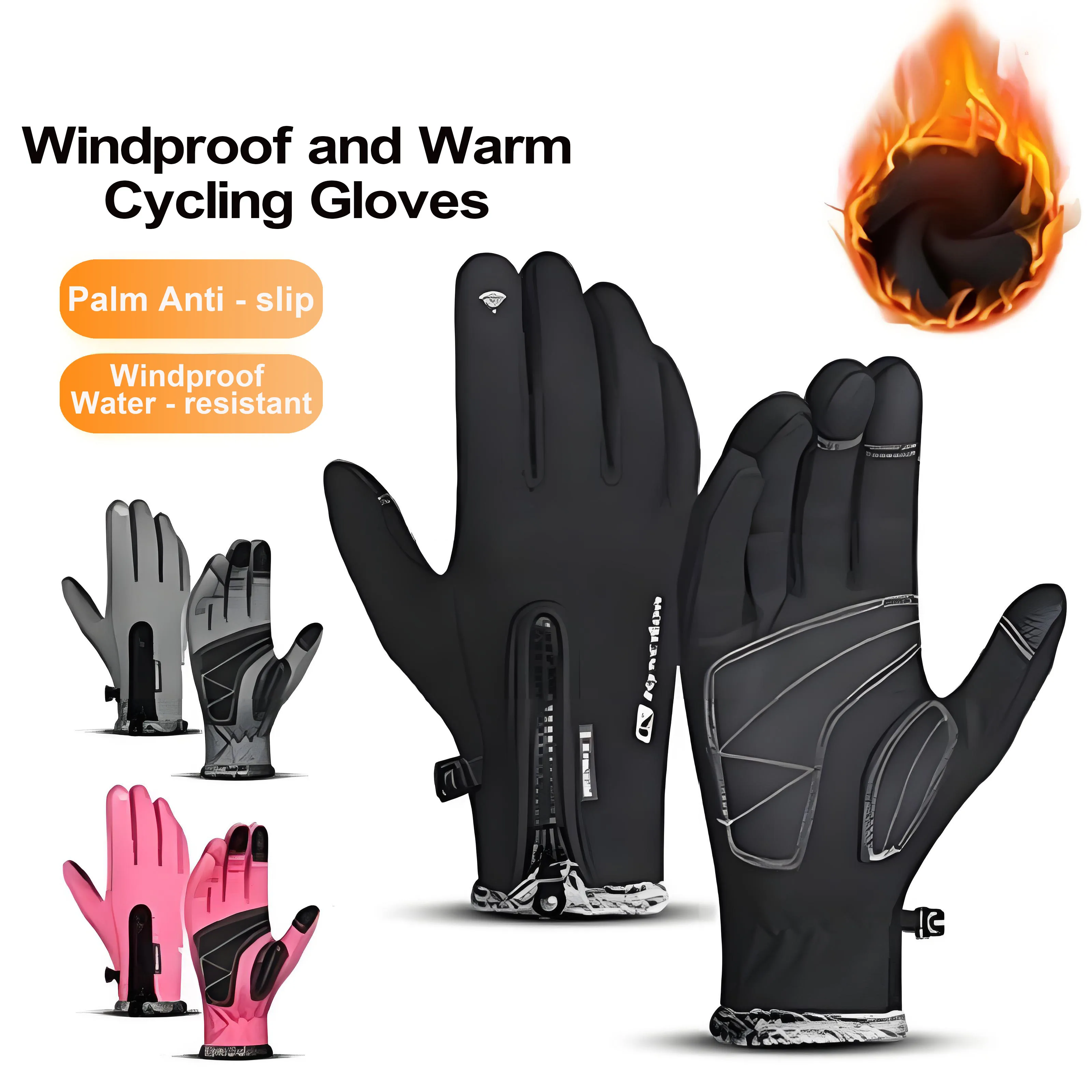 

Motorcycle gloves riding waterproof warm fleece lined long finger gloves outdoor abrasion resistant