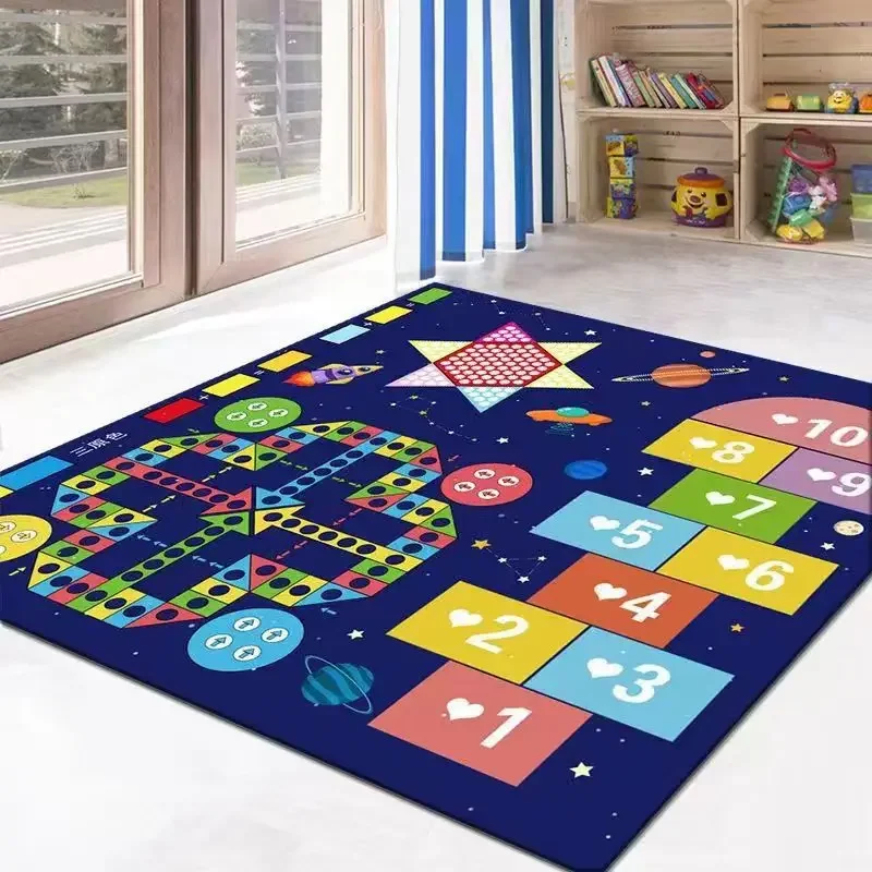 Yapears 7mm Durable and Colorful Children Puzzle Crawling Game Board Mat Multi-Game Floor Mat Flying Chess Blankets For Kids