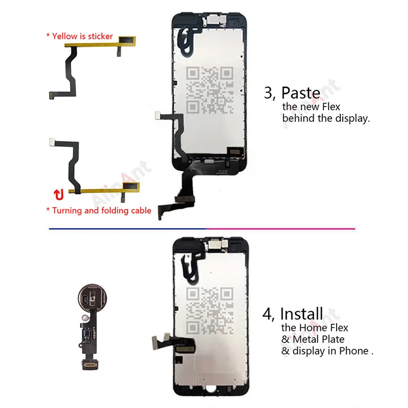 Aiinant Home Flex pour iPhone 7 8 6 6s Plus 5s SE 2020 2, bouton de retour à la maison, câble flexible, pas de pièces de téléphone Touch ID avec