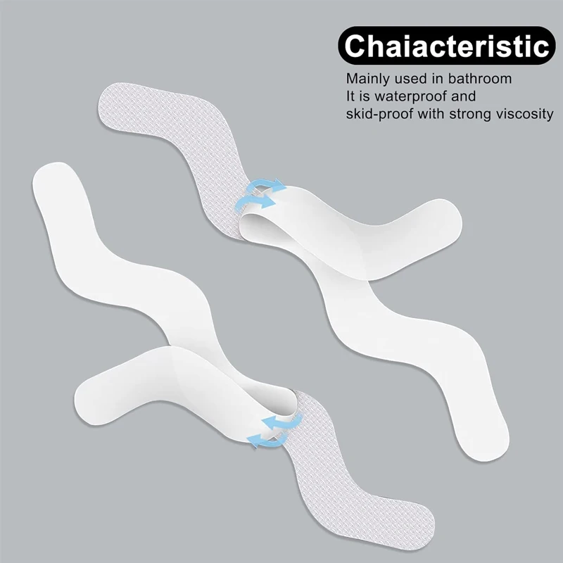 6/12/24Pcs Anti Slip Shower Stickers With Scraper Safety Bathtub Strips Adhesive Decal Waterproof  For Bath Tub Shower Stairs