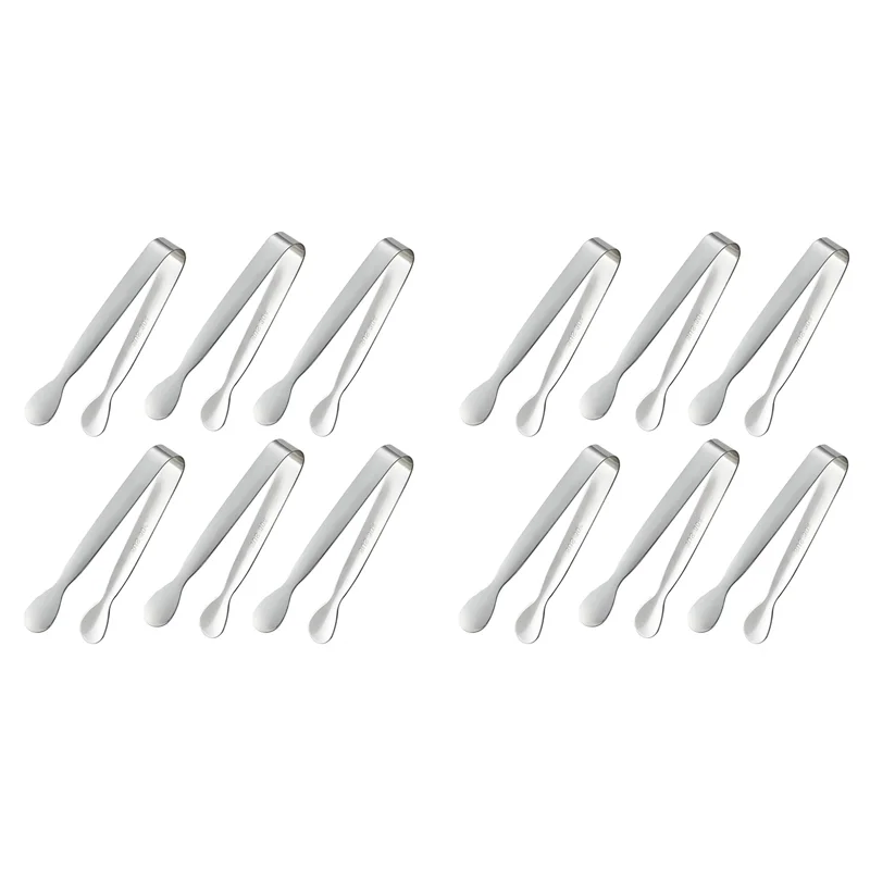 ABBP-12PCS 미니 소형 작은 집게, 음식 서빙을 위한 4.25인치 스테인레스 스틸 소형 집게, 내구성 주방 304 스테인레스 스틸