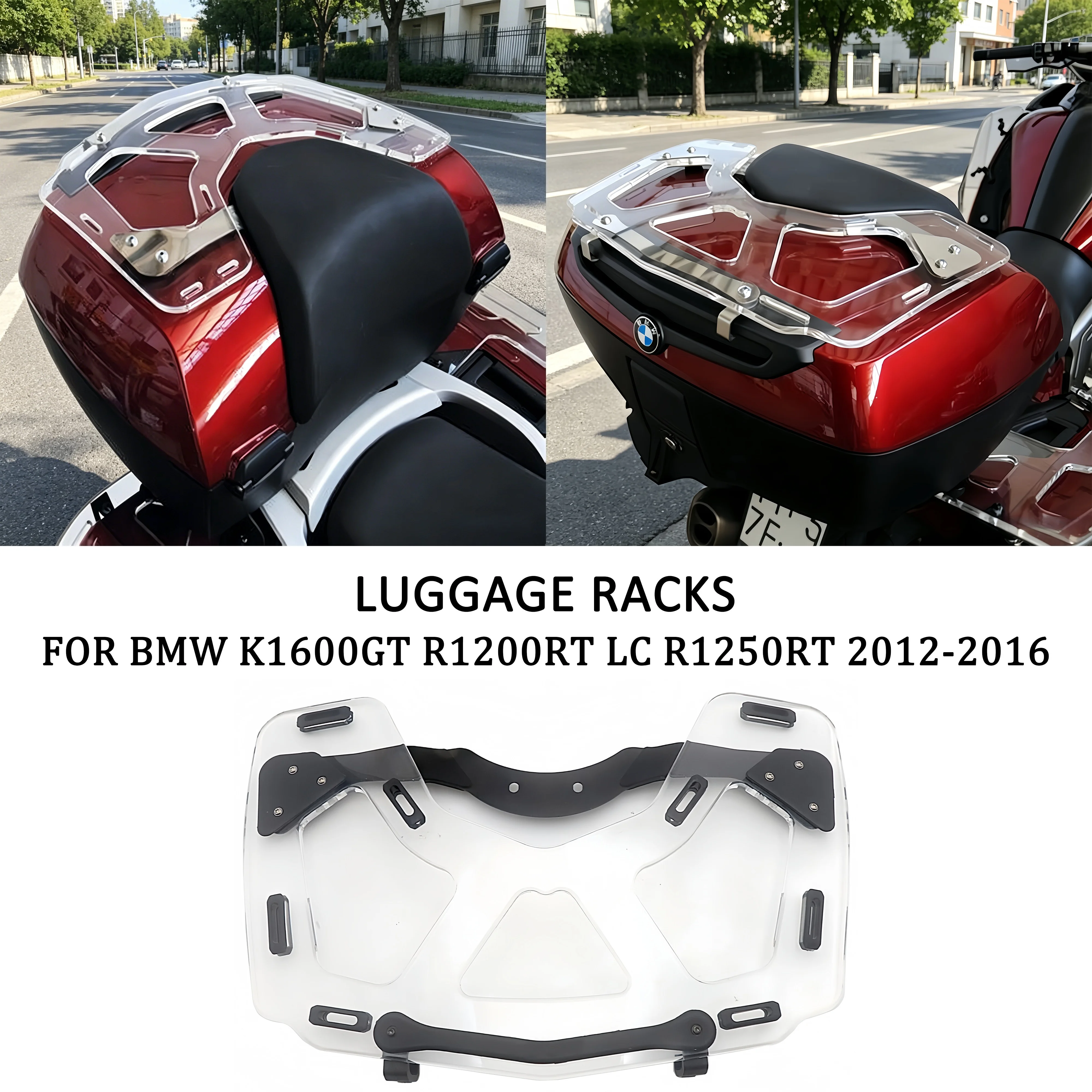 FOR BMW K1600GT 2012-2016 R1200RT LC R1250RT Railing Luggage Railing New Motorcycle Luggage Rack - Transparent - On Topcase