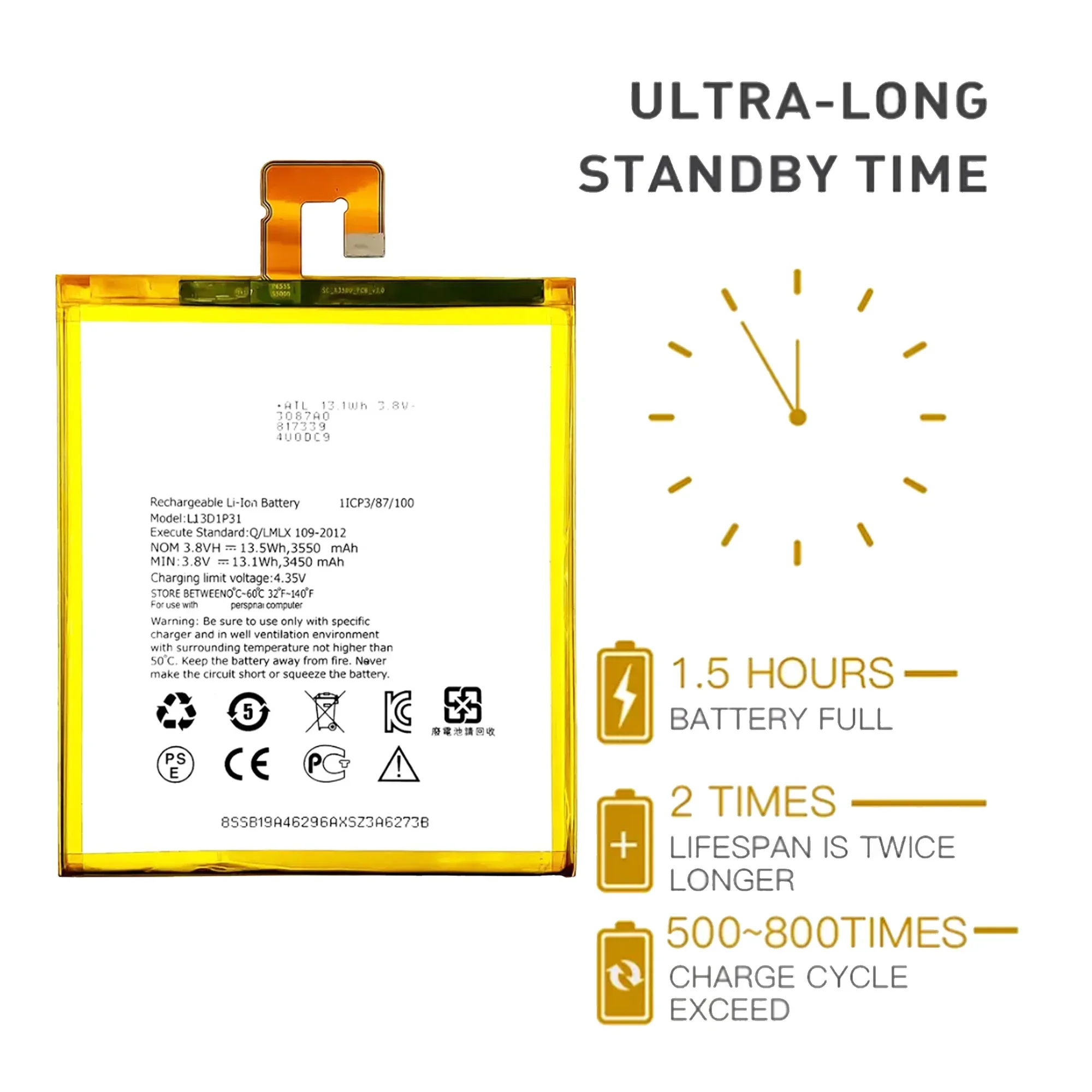 Original 100% New L13D1P31 Battery For Lenovo Pad A3500 S5000 S5000-H tab 3 7 TB3 710i 710F tab2 A7 A7-30 A7-10F A7-20F Bateria