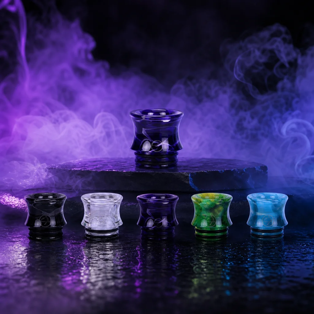 

9pcs Wolfcoolvape 810 Drip Tips - Random Color Resin Mouthpieces for Vapes, RDA, RTA, and Tanks