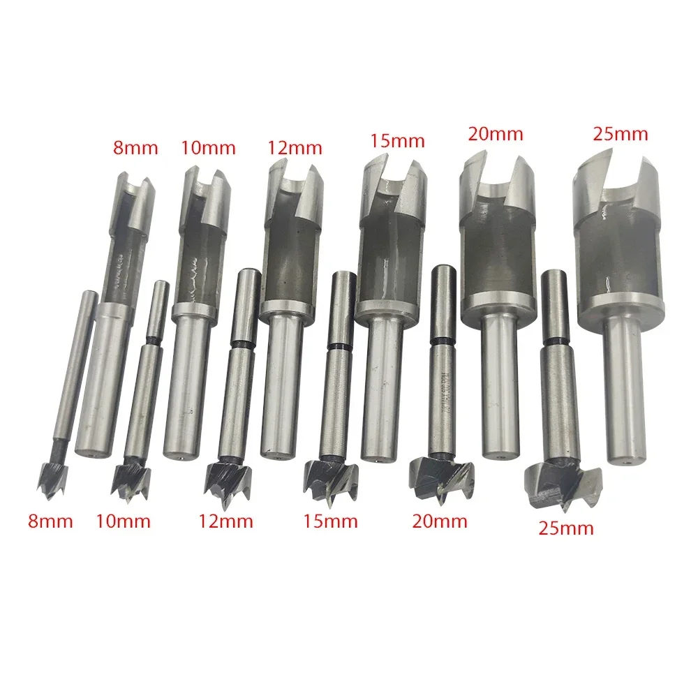 for 8/10/12/15/20/25/30/35mm Wood Plug Hole Cutter Cutting Drill Bits Log Tenon Dowel Cork Maker Tapered Woodworking Tools DIY