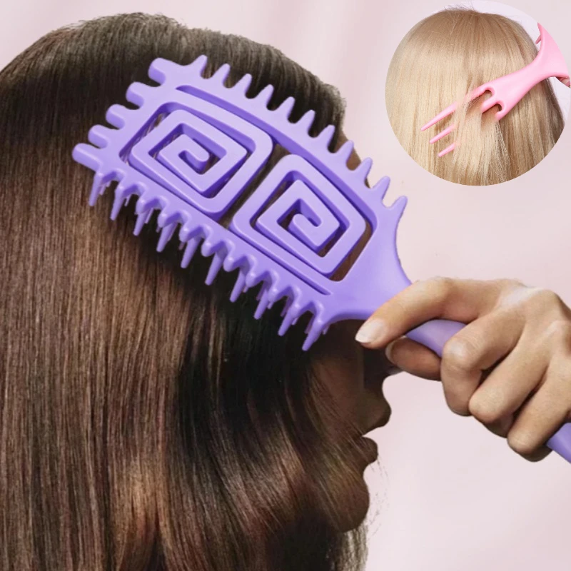 

1/2 шт. антистатическая полая щетка для вьющихся волос, распутывания феном, сухой, безопасной, уменьшает ломтик, унисекс, расческа для укладки волос