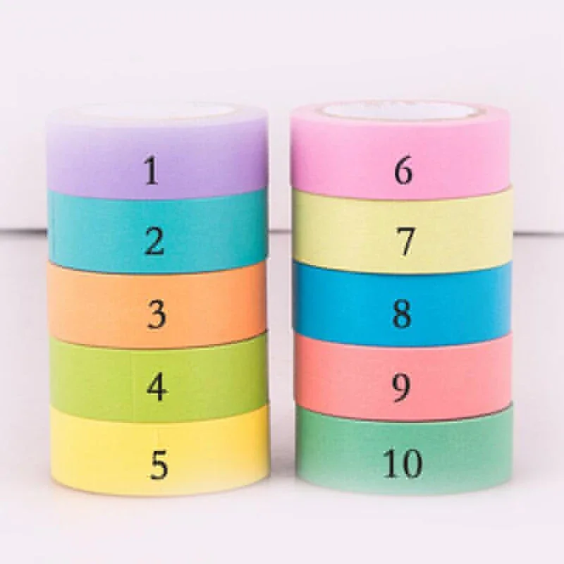 1pcs 15mm*10m 2019 Candy Color Solid Color Washi Tape Sticker Kawaii Stationery Masking Tapes