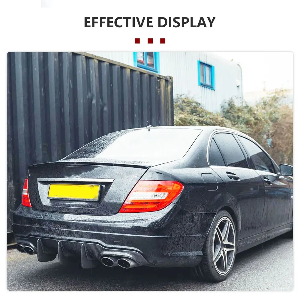 Carbon Fiber Car Rear Bumper Diffuser for Mercedes Benz W204 C63 AMG C300 Sport 2012-2015 Rear Diffuser Lip Spolier FRP view 2