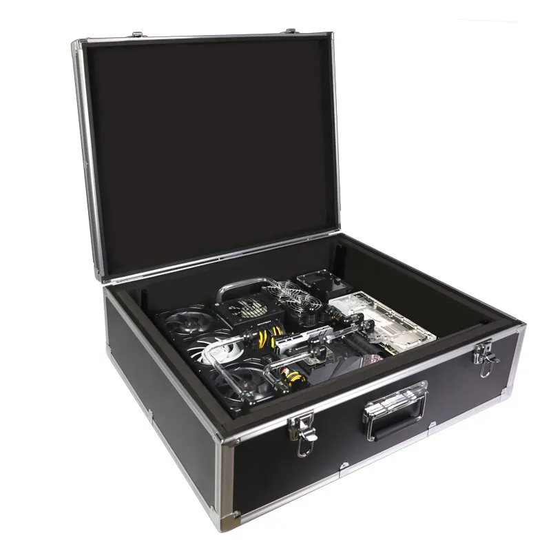 Portable ITX host i7 13700K/RTX 4080 mobile travel water-cooled computer portable case