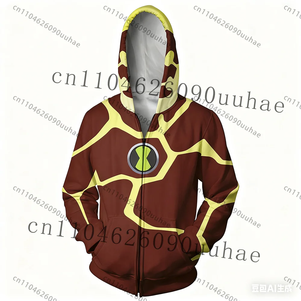 جديد أنيمي Omnitrix Ben10 تأثيري هوديي البلوز بن تينيسون طباعة طفل الكرتون هوديي خريف شتاء عادية Harajuku قلنسوة بسحاب