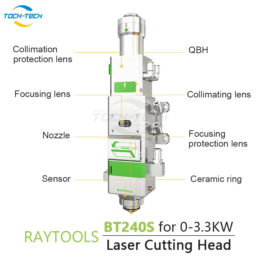 Raytools BT240S for 0-3kw QBH Metal F125/150/200mm Focusing Lens Auto Focusing Low Power Fiber Laser Cutting Head