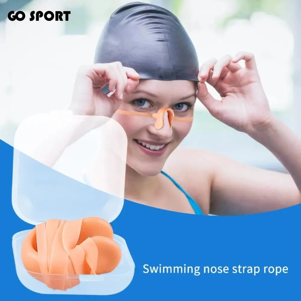 

With String Swimming Nose Clip Latex Strapped Silicone Rope Nose Clip Reusable Waterproof Swimming Nose Plugs Sleeping Snoring