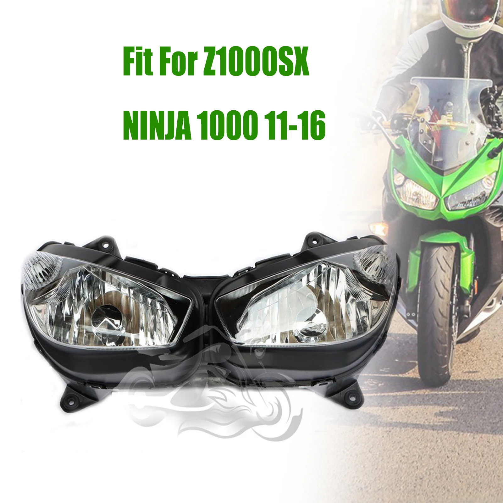 

Head Light Fit For 2011 - 2016 KAWASAKI Z1000SX NINJA1000 Motorcycle Headlight Headlamp Z1000 SX Ninja 650R ER-6F 2009 - 2011