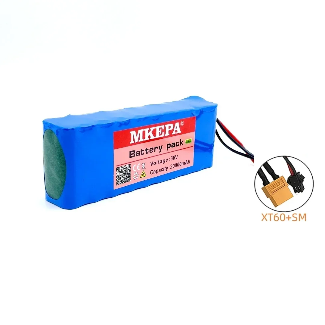 10S2P 36V lithium battery pack 20000mAh, 36V Motorized scooter battery, suitable for 36V Motorized scooter. Maximum power 500W