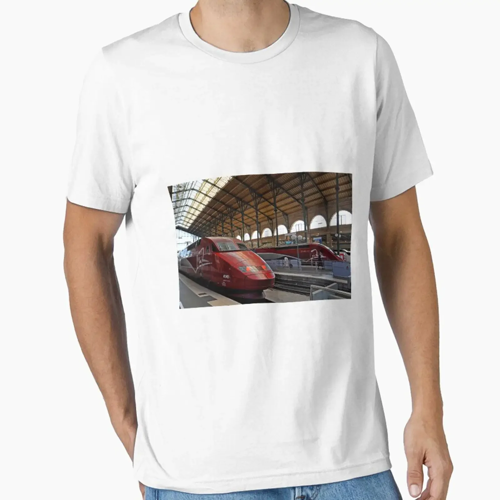 Product preview of Thalys train at Paris Gare du Nord station designed and sold by Random Railways vintage Washed Soft fashion