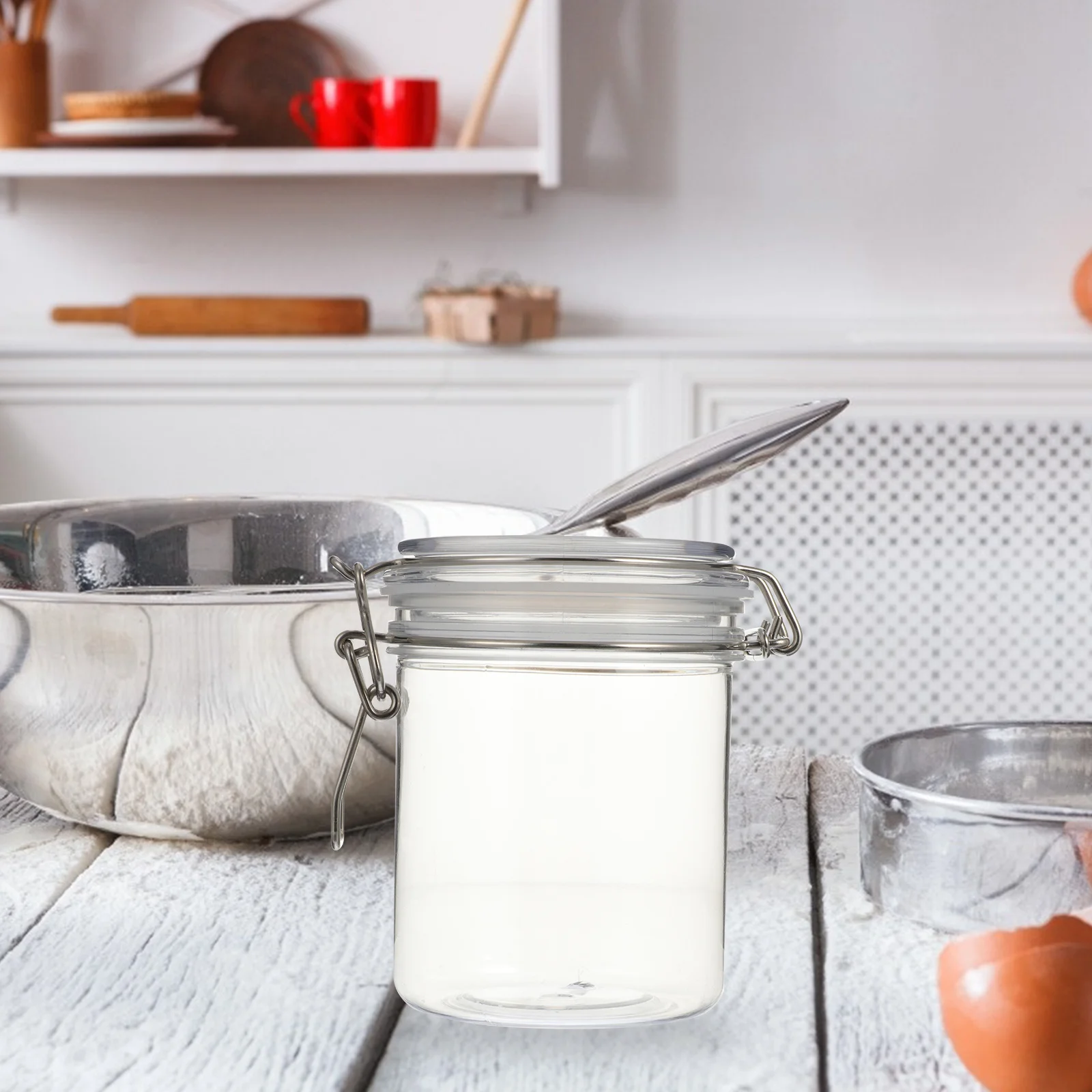 

1pcs Face Mask Mud Sealing Jar Transparent Airtight Food Storage Container Kitchen Dried Fruit Honey Coffee Bean Jar