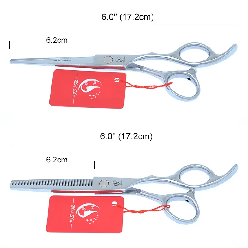 Nożyczki fryzjerskie 6.0" z ostrzami Sharp, ze stali nierdzewnej, do salonu fryzjerskiego, do strzyżenia włosów, przerzedzające, A0144A