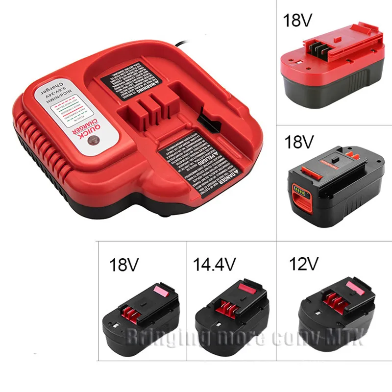 Ni-cd&Ni-Mh Battery Charger 9.6V 12V-18V Suitable for Black&Decker 12V battery A12, A12-XJ, A12EX, A1712, FS120B, FSB12, HPB12