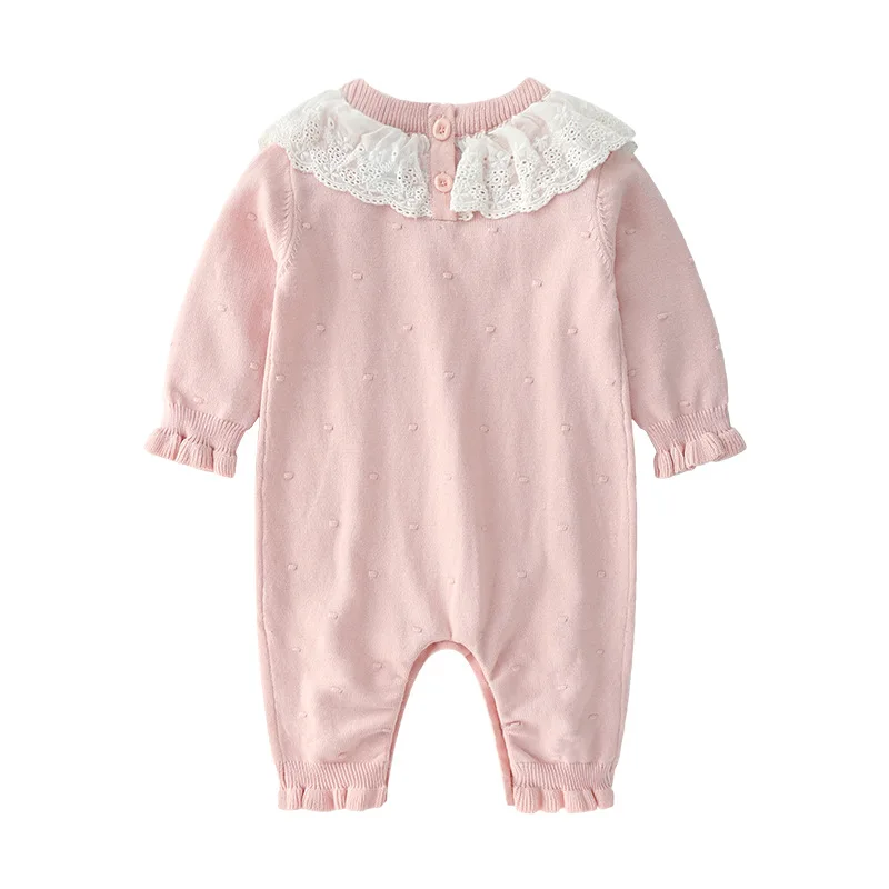 ربيع الخريف طفل الفتيات السروال القصير الدانتيل الجولة الرقبة محبوك الاطفال طفل الفتيات حللا الحلو الوليد 0-1Y الفتيات داخلية أبلى