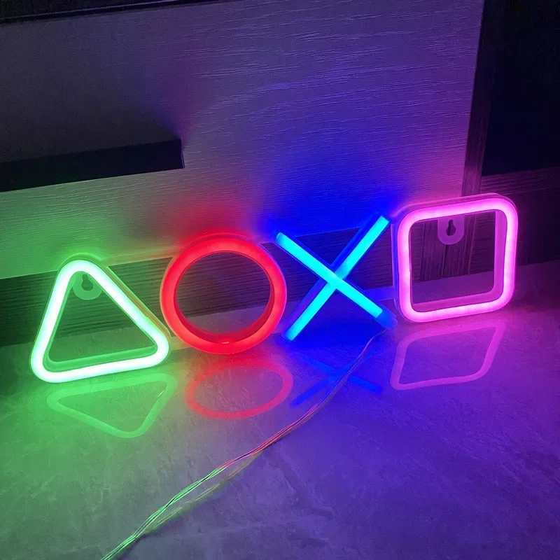 Leuchtreklamen für Schlafzimmer, Wanddekoration, USB-betriebener Schalter, LED-Neonlicht für Spielzimmer, Wohnzimmer, Teenager, Gamer, Raumdekoration