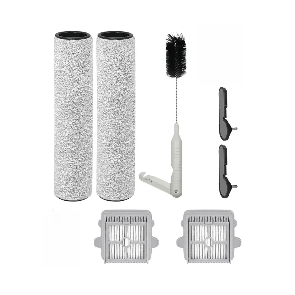 Main Roller Brush and Filter Pack for Roborock For F25 Floor Washer Includes 2 Brushes 2 Filters 2 Handles 1 Brush