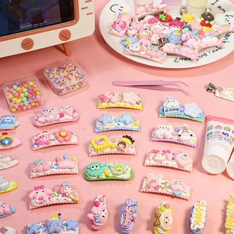 Cream glue DIY seamless hairpin bottom clip color matte duckbill clip hairpin DIY hairpin accessories hair accessories