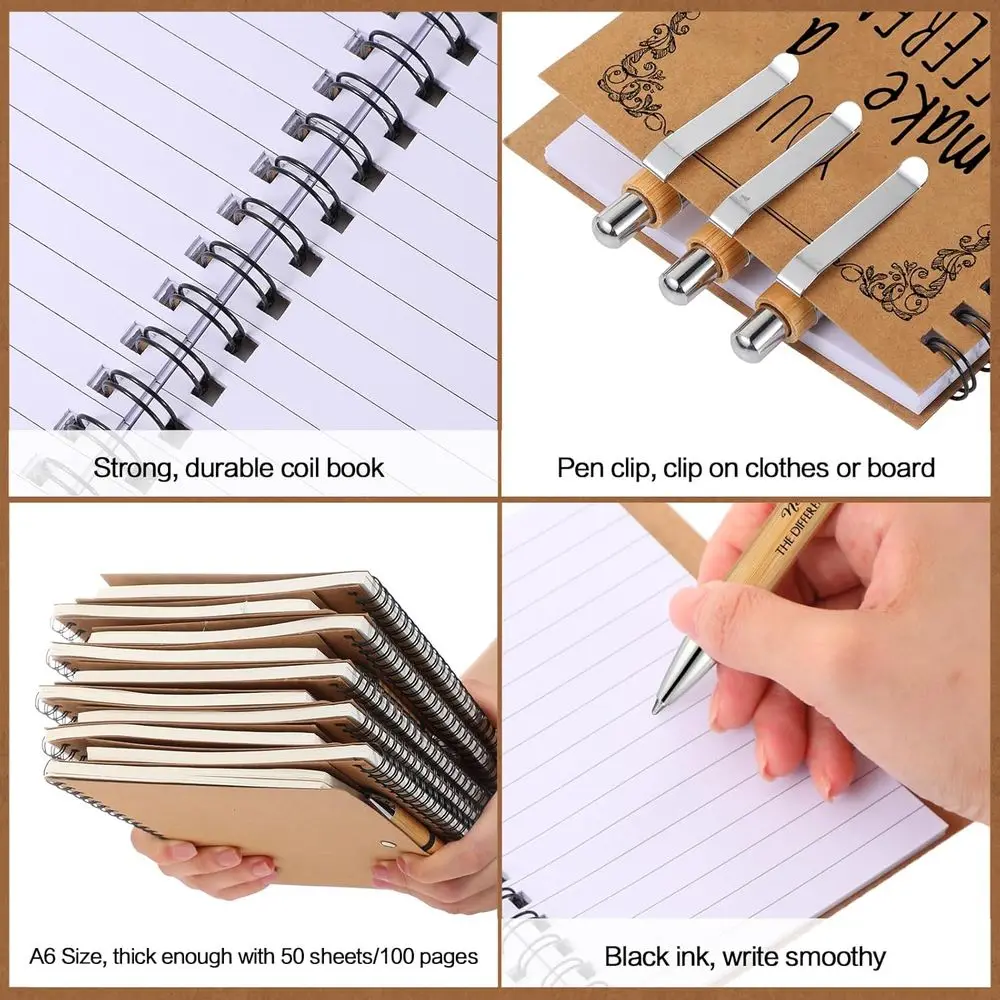 ヒトデをテーマにしたA5スパイラルノートと竹製ペンのセット：スタッフやボランティアへの感動的なクリスマスプレゼント