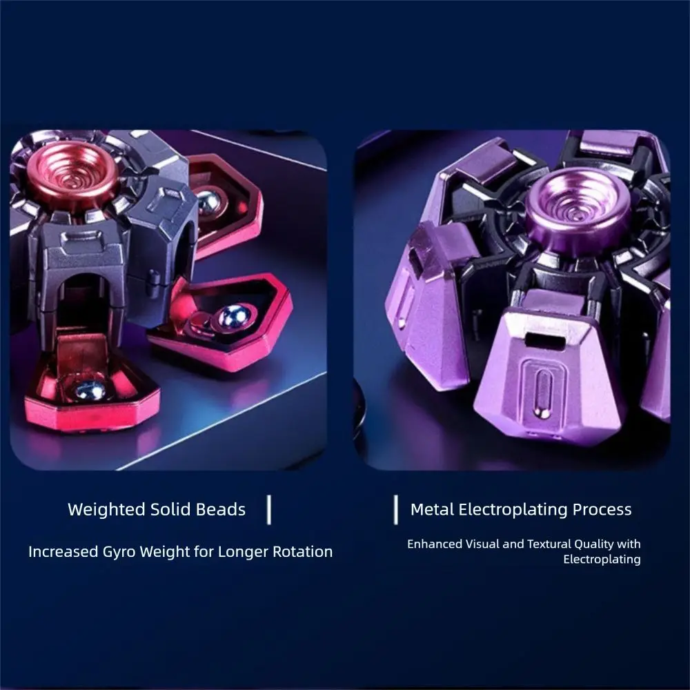 4pcs Petal Shape Fingertip Gyro Mechanical 3D Printing 360° Roatating Hand Spinner Gearwheel Fingertip Sprocket Spinning Top