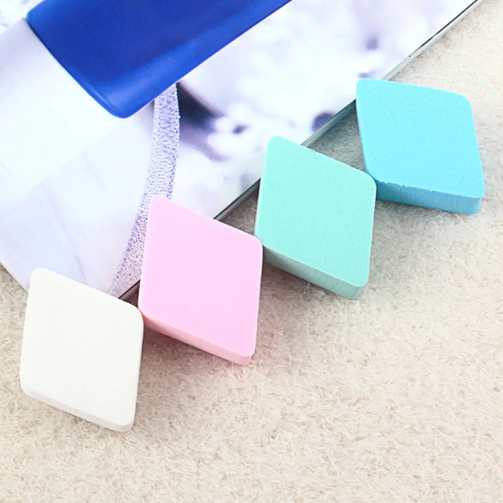 4pcs Four-Color Diamond Powder Puff Natural Sponge Makeup Blender For Foundation Blusher Face Applicator Tool