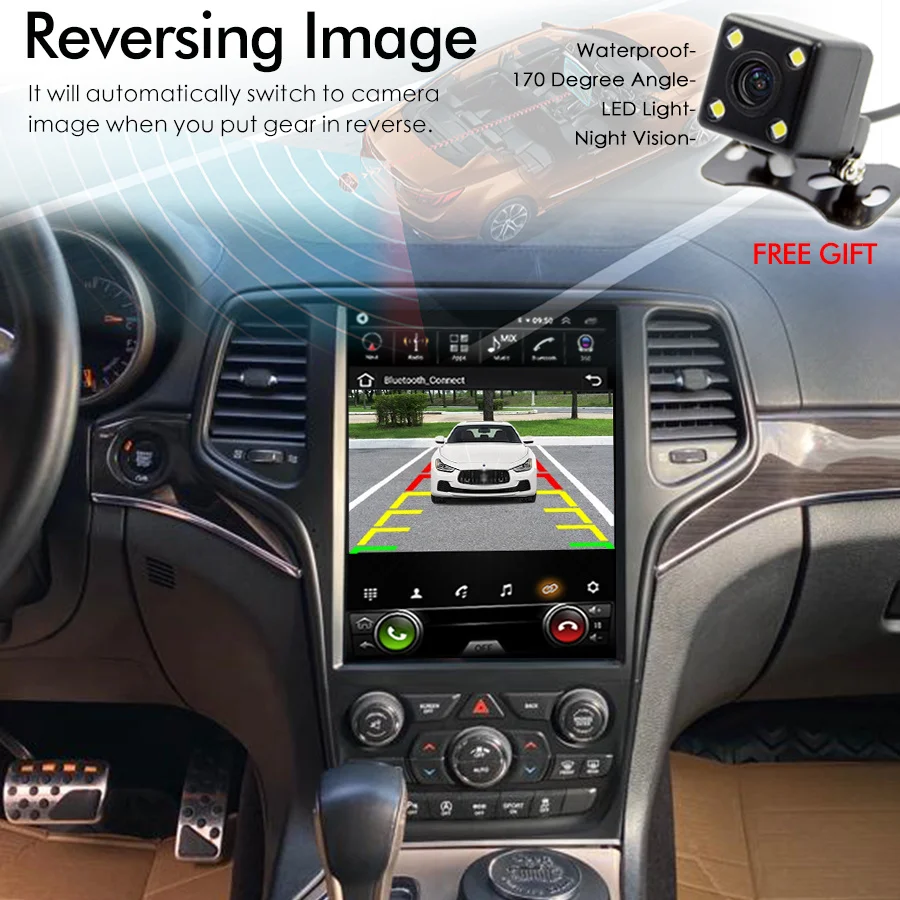 256GB Android 14 IPS schermo Tesla Style autoradio navigazione GPS per JEEP Grand Cherokee Stereo Multimedia Video Player 12.8 pollici