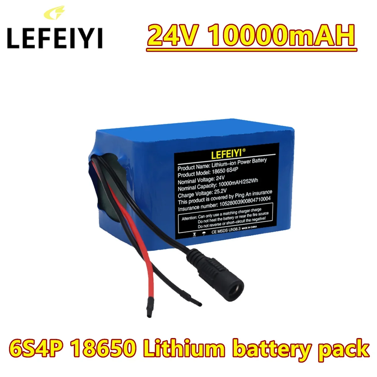 

6s4p 25.2V 10000mAh 18650 Battery Pack Lithium Ion Battery Bicycle Moped Power Tools Battery Pack with BMS