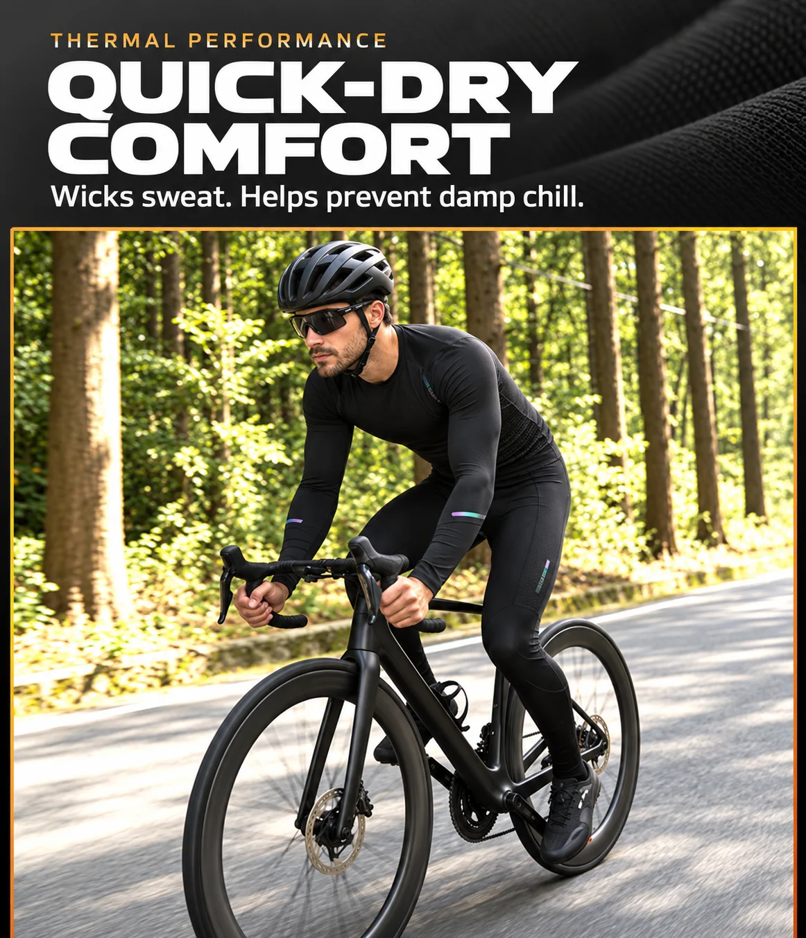 Unisex Cycling Base Layer Long Sleeve Shirt Quick Dry Moisture Wicking Breathable Stretch Lightweight Road Bike Jersey 4