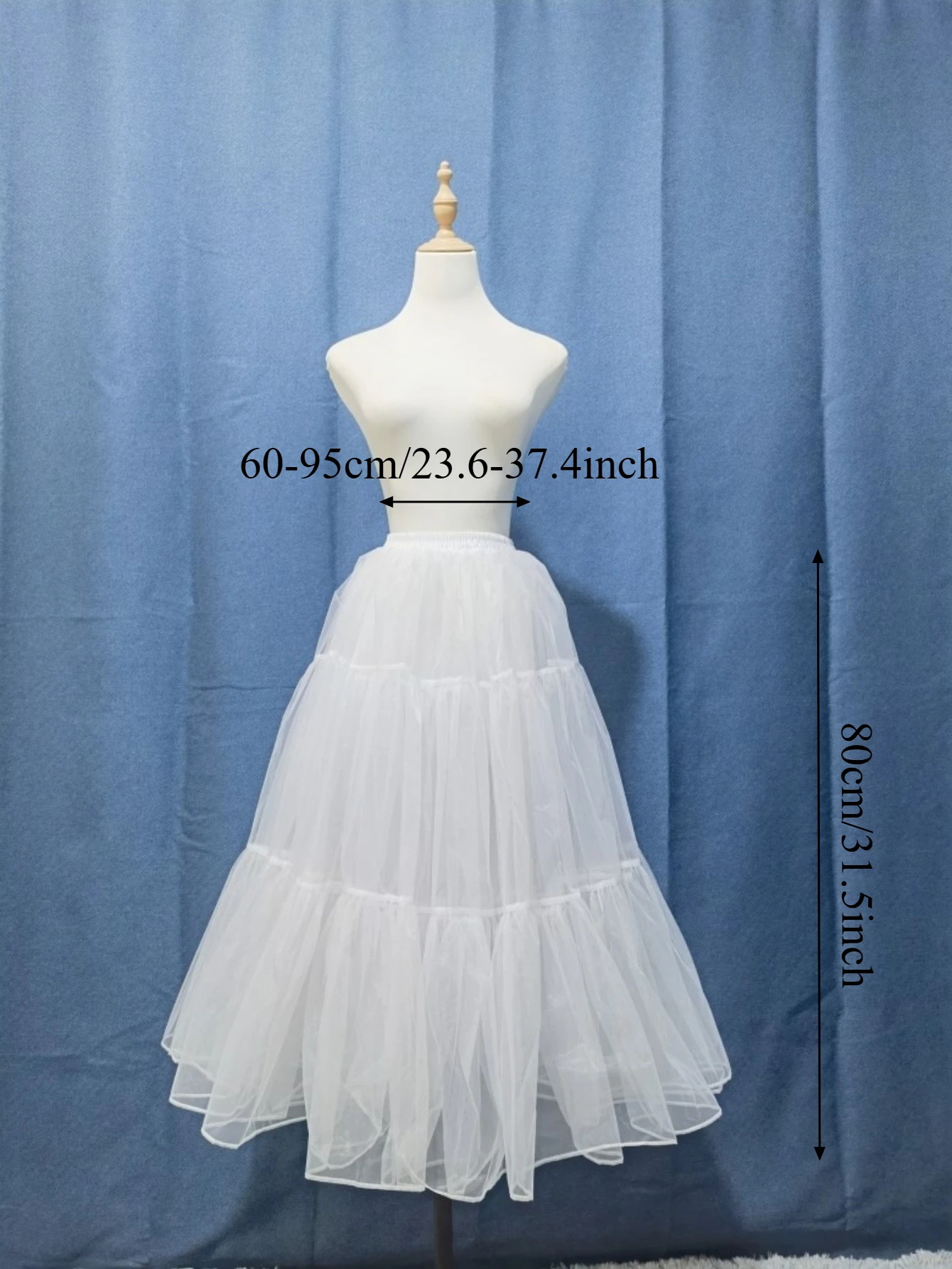 Lange bauschige Röcke 40/60/80CM Mädchen Mode Tutu-Rock Damen Einfarbiger Ballkleid-Brautpetticoat Weißer Hochzeitskleid-Unterrock Erwachsene – Detail 6