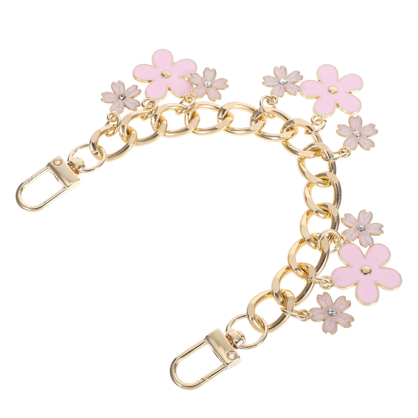 Chaîne de sac à fleurs en alliage, extension de sangle de sac à main, crochet pivotant, remplacement de sac à main, breloque décorative, accessoire de portefeuille, chaîne pour sac à main