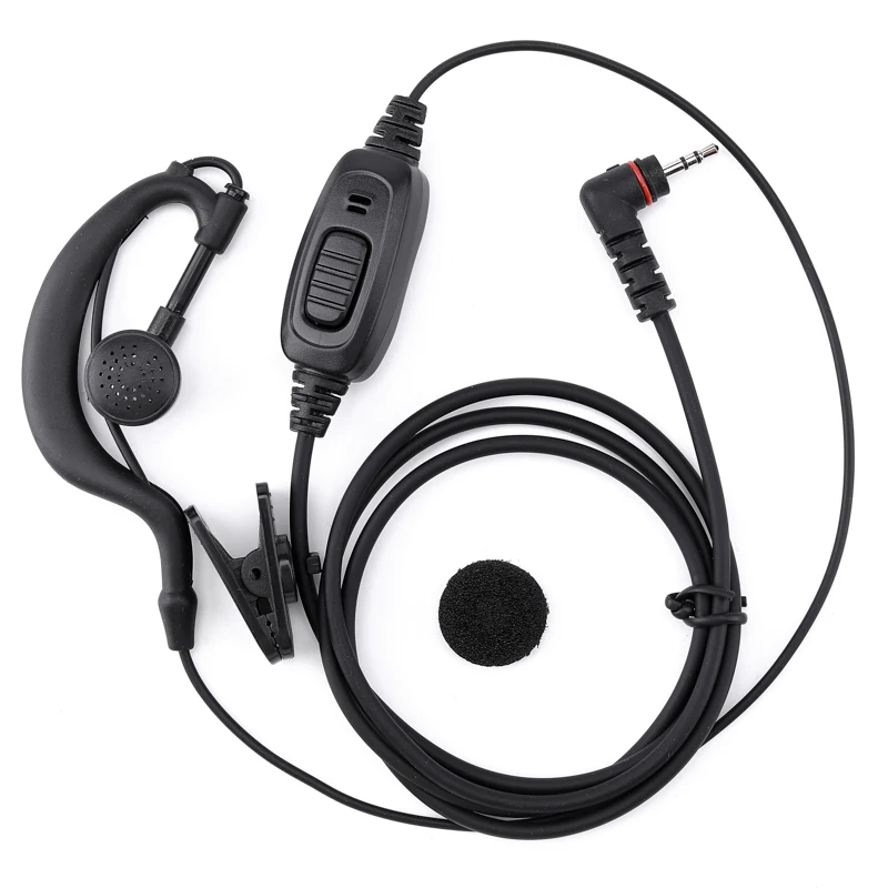 سماعة أذن على شكل حرف G بمشبك حديد PTT سماعة أذن معلقة لـ Hytera Walkie Talkie TD370 TD360 BD300 BD500 PNC370
