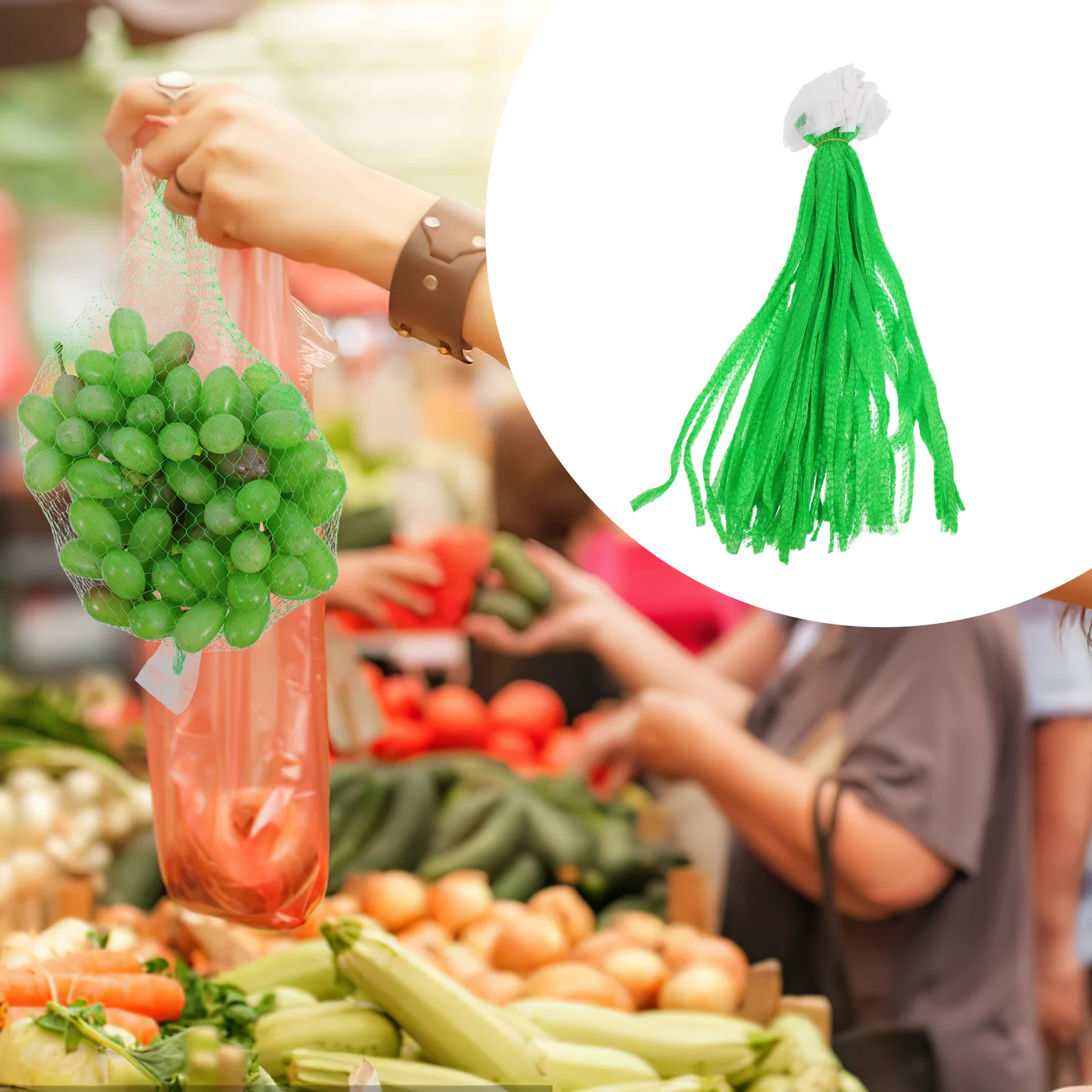 

100Pcs Vegetable Produce Mesh Bags Reusable Washable Breathable Nets for Grocery Shopping Storage Mesh Bag Onion Bag