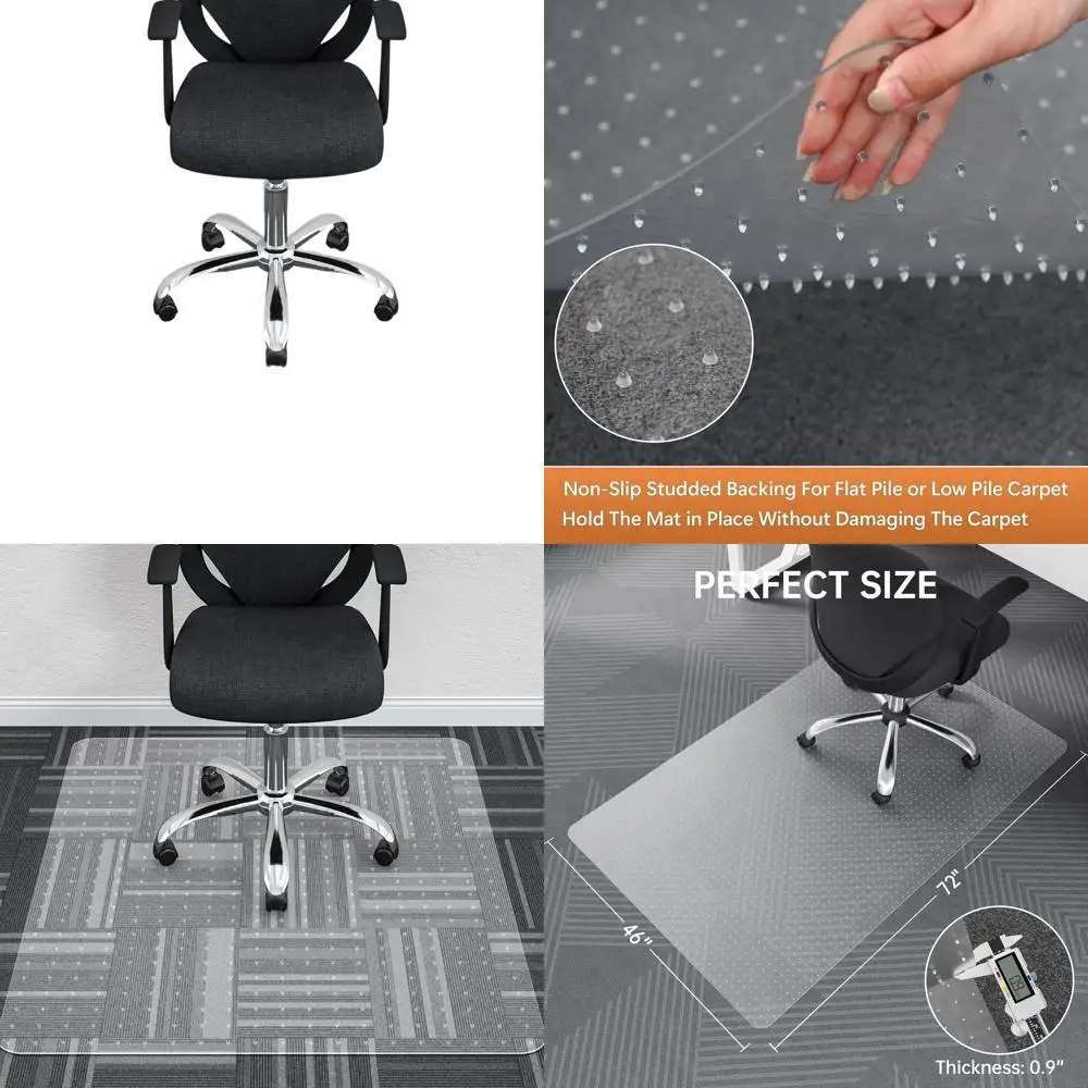 

46x72 дюймов прозрачный коврик для настольного стула для ковров с низким ворсом, гладкая защита пола для дома и офиса