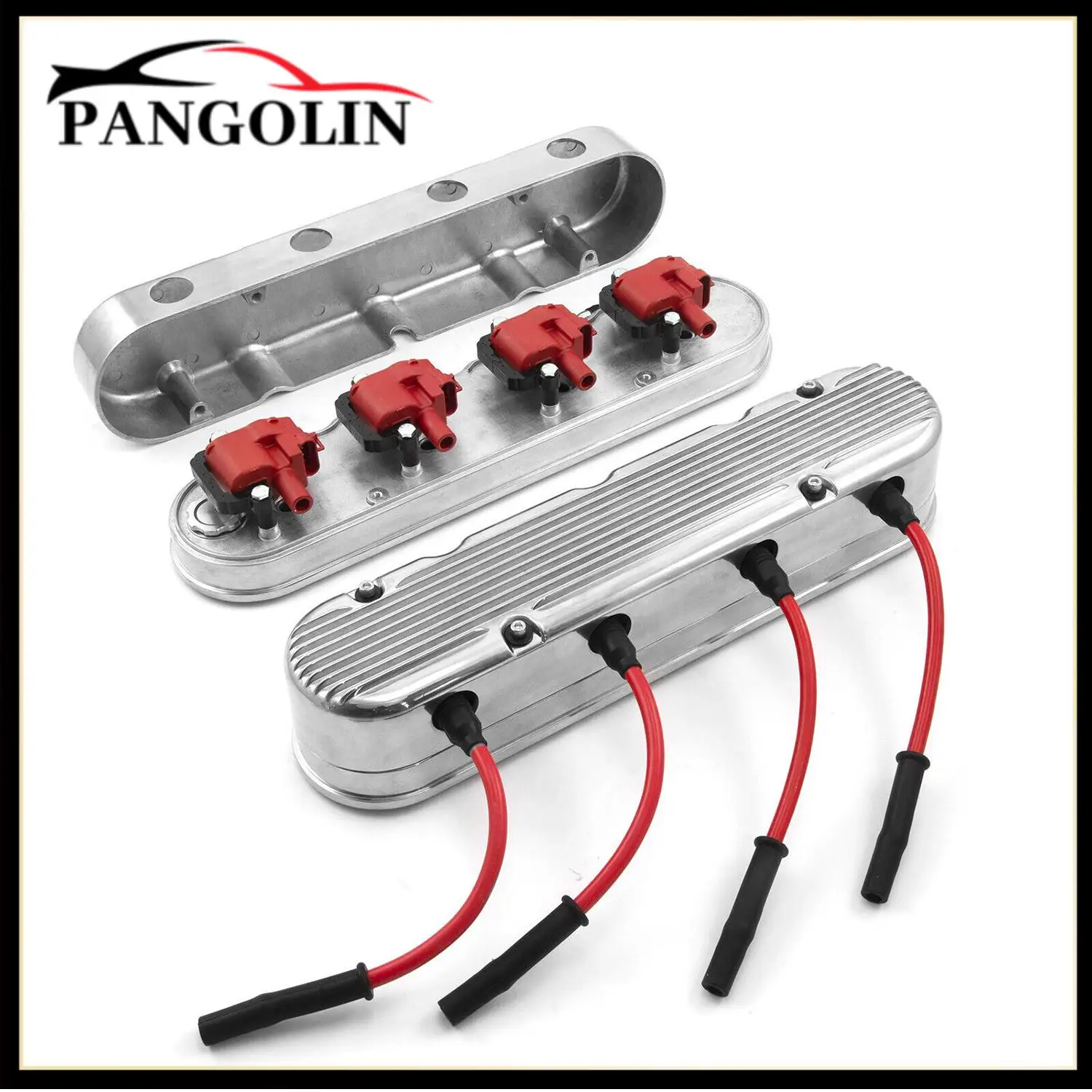 1set Polished Finned Coil Aluminum Valve Cover 241-181 For Chevy Chevrolet Small Block V8 GEN. III/IV LS1 LS2 LS3 LS6 LS7 Engine