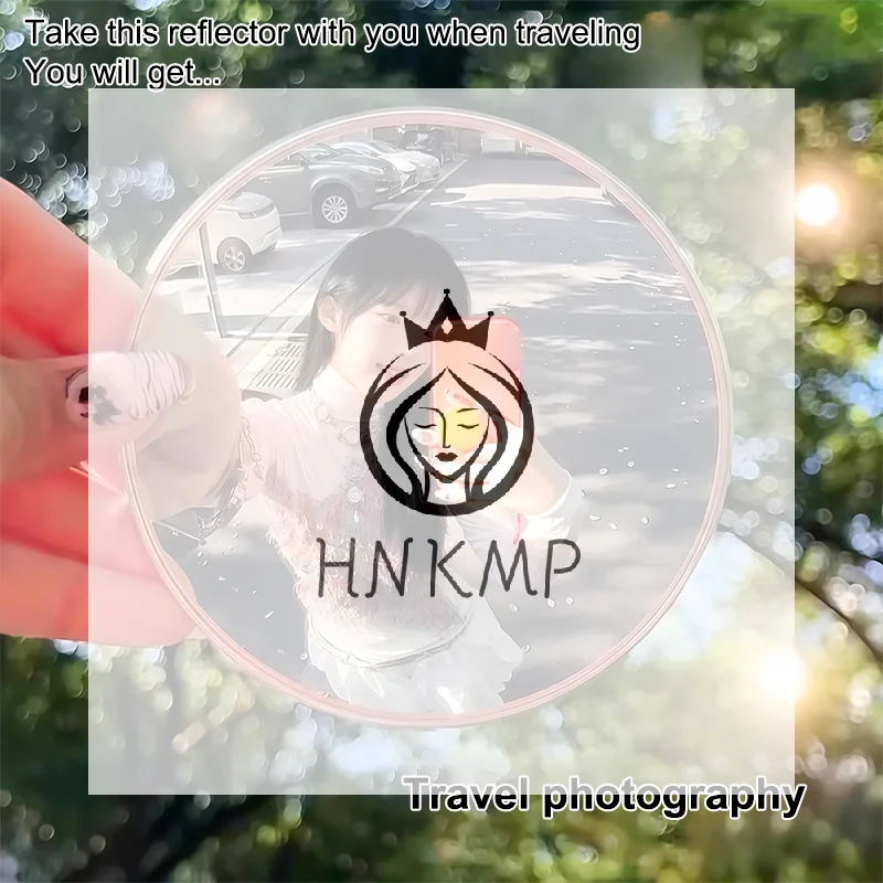 Travel Photo Mini Round Mirror Reflective Mirror Spherical Mirror Portable Wide-angle Lens Handheld Photo Props Selfie Accessor