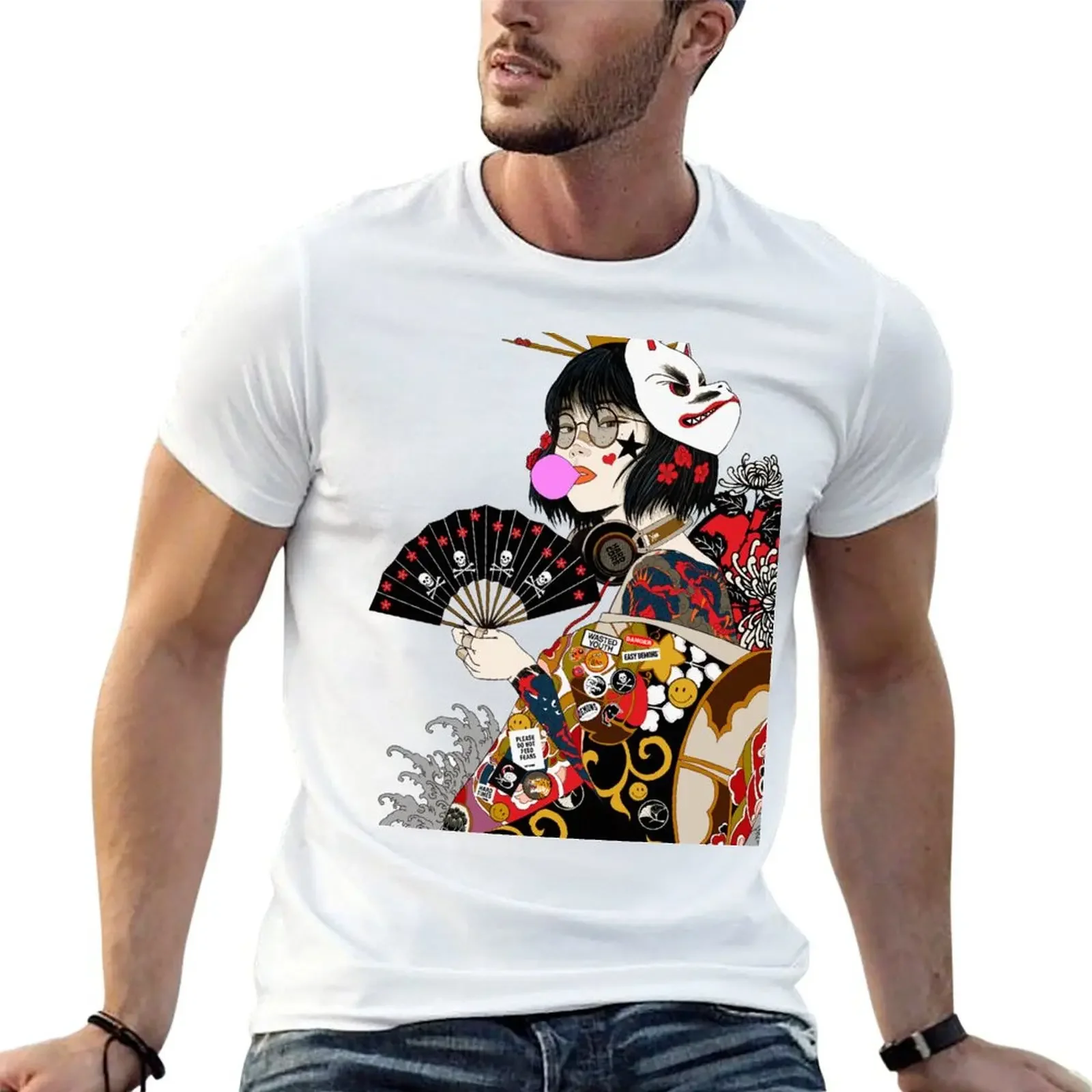 

Japanese Geisha Girl Cool Urban Style T-Shirt vintage tshirts personalised mens champion t shirts