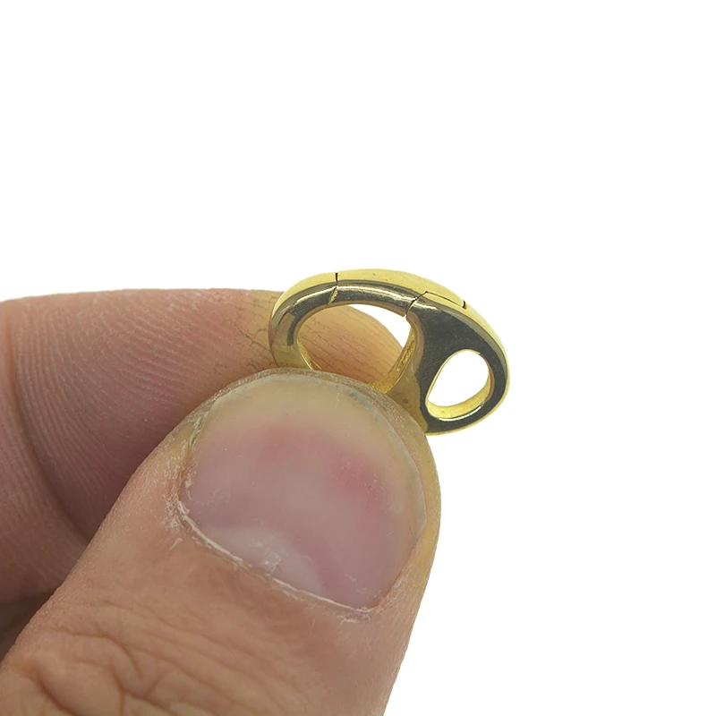 2pcs Korea Small 17mm 0.6inch Solid Brass Oval Pig Nose Pignose Snap Spring Hook Clasp Jewelry DIY Accessory