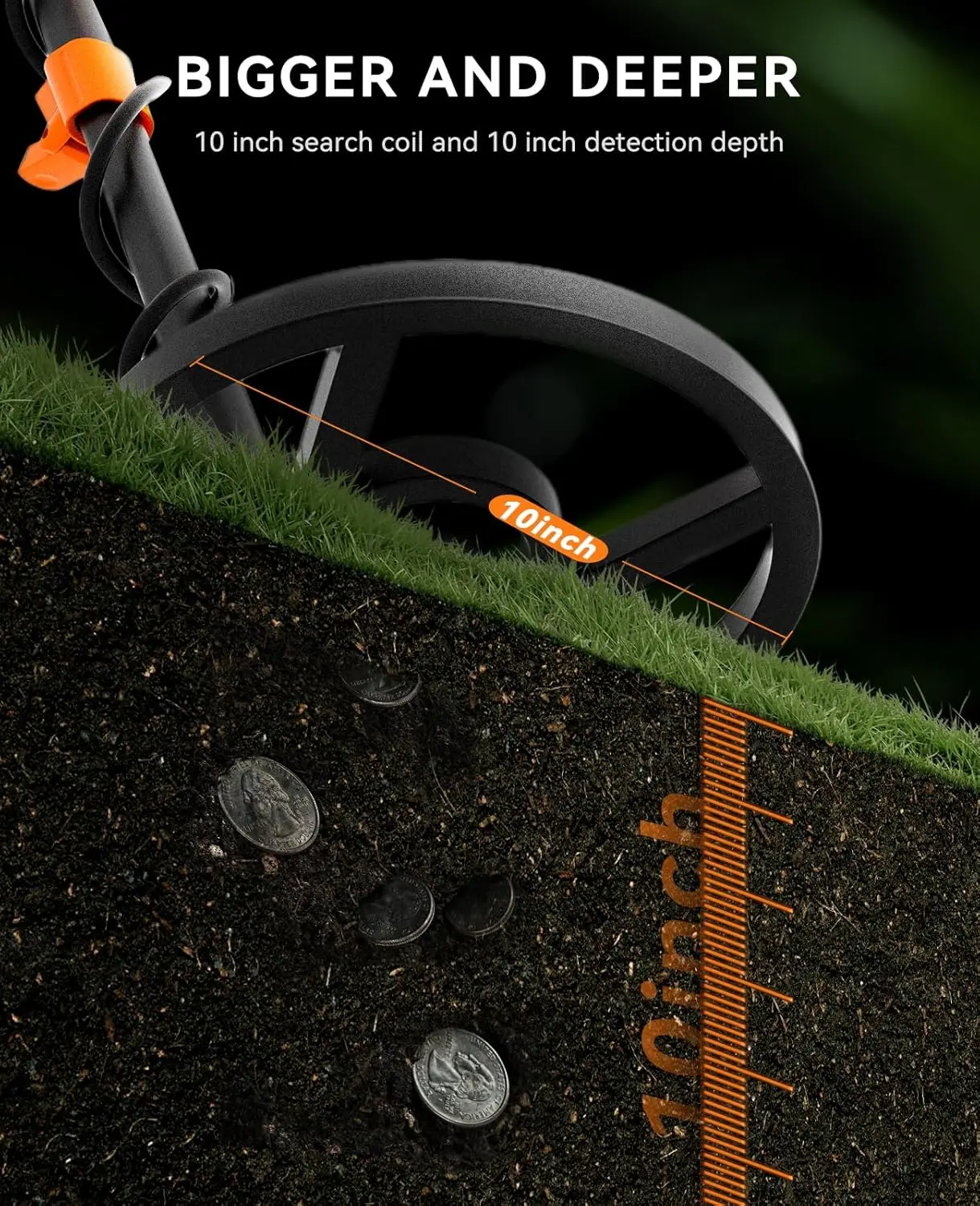 Metal Detector for Adults Professional - Waterproof Higher Accuracy 5 Modes Gold Metal Detector with Strong Anti-Interference, A