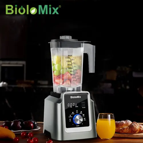 Biolomix 디지털 BPA 무료 자동 프로그램, 전문 상업용 믹서기 믹서, 착즙기 푸드 프로세서, 아이스 스무디, 2L 