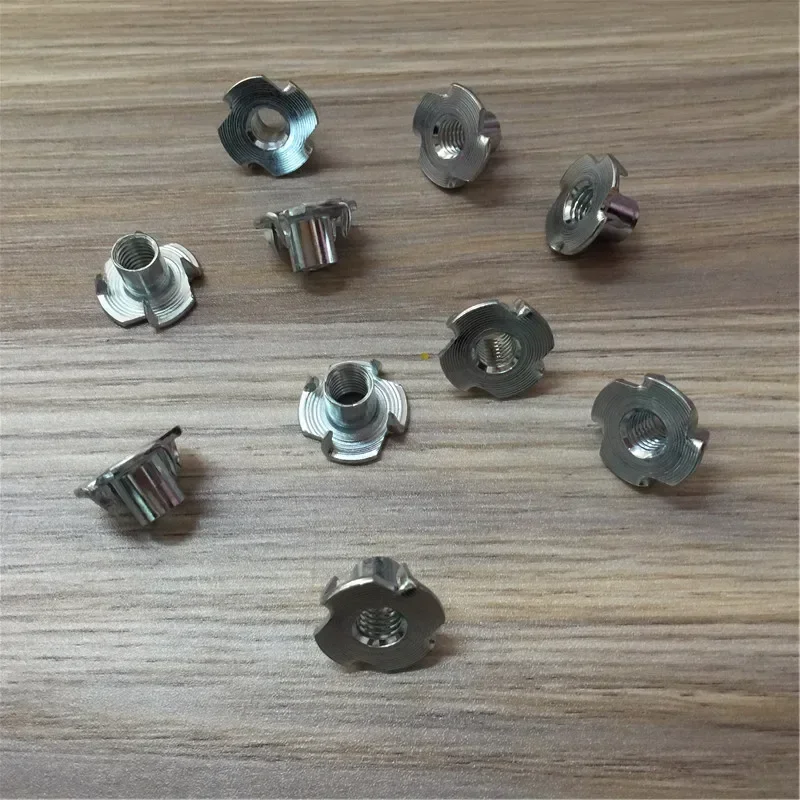 

For wholesale nail four claws nut cold heading the anti-knock wood inlay plum nail embedded nut M8 * 12 white zinc