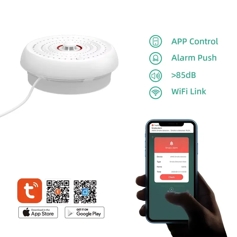 WiFi Vape & E-Cigarette Detector | Intelligent Smoke Sensor with Backup Rechargeable Battery, T HC & Noise Available