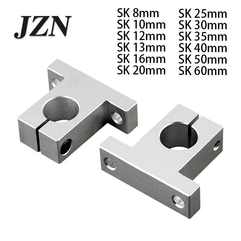 Linear Optical Axis SK Vertical Support Aluminum Alloy Bearing Frame Polished Rod Holder SK/8mm——SK/60mm