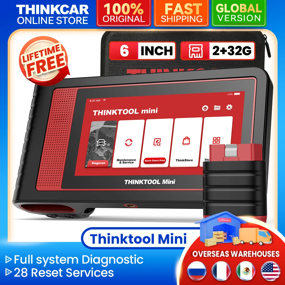 THINKCAR THINKTOOL Mini Professional Car Diagnostic Tools Obd2 Scanner Full System ECU Coding 28 Resets OE-Level Mini 2 CANFD