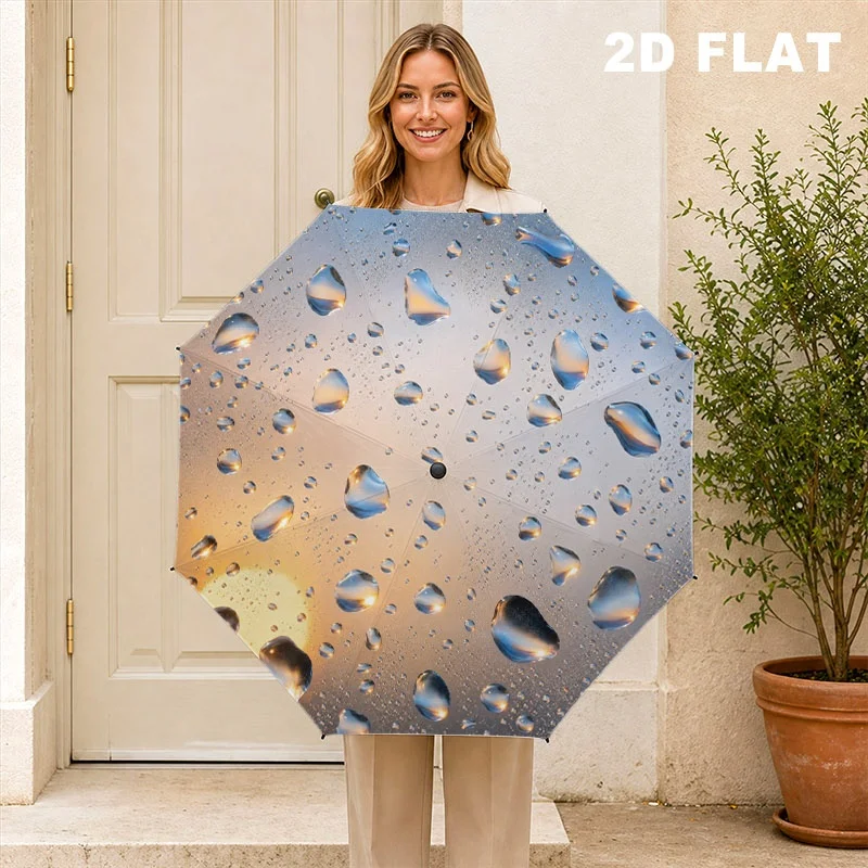 Automatic Umbrella Printed Umbrella 8-bone Windproof Umbrella
